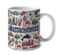 Ceramic Mug Massachusetts Symbols Drinking Cup