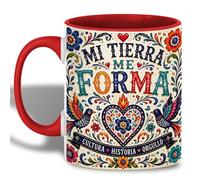 Ceramic Mug Mi Tierra Me Forma Heart Mexican Tea Cups Anniversary | Celebration 330ML Coffee Mugs Novelty Tea Cup for Friends Milk Tea