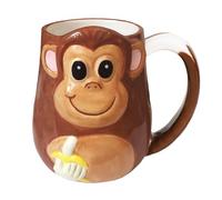 Ceramic Mug Monkey Relief Coffee Mug Animal Hand Draw Water Tea Cup With Handle,15oz