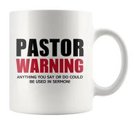 Ceramic Mug Pastor Warning Anything You Say Coffee Mug 330Ml | Ceramic Mug Anti-Slip Eco-Friendly Bone China Mugs For Office Daily Wedding Ceramics Cup