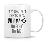 Ceramic Mug Riding My Bike Cycling Bicycle Cycle Cyclist Drinking Cup | Travel mug Ceramic Coffee Cups Durable Tea Mug for Anniversary Celebration, Sister, Mom, 330ml