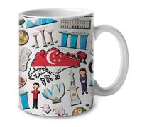 Ceramic Mug Singapore Symbols Tea Mug