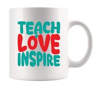 Ceramic Mug Teach Love Inspire Bone China Mugs 330Ml | Ceramic Mug Thickened Safe Coffee Mug For Office Wedding Work Ceramics Cup