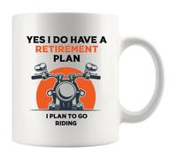 Ceramic Mug Yes, I Do Have A Retirement Plan, I Plan to Go Riding 330Ml | Ceramic Mug Eco-Friendly Thickened Bone China Mugs For Daily Wedding Work Ceramics Cup