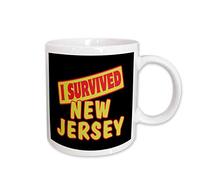 Ceramic Mugs Multicoloured Ceramic Cup 330Ml, I Survived New Jersey Survial Pride and Humor Design Coffee Mugs Personalised for Colleague Hot Drinks Tea