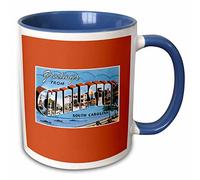 Ceramic Mugs Personalised Ceramic Cup 330Ml, Greetings from Charleston South Carolina Ocean Scene Mugs Humour for Office Home Colleague