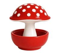 Ceramic Mushroom Bird Feeder Spill Proof Bird Food & Water Bowl Ceramic Pet Feeding Dish for Parakeet/Budgie/Cockatiel/Lovebird