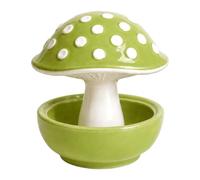 Ceramic Mushroom Bird Feeder Spill Proof Mushroom Shaped Feeder Bowl No Mess Ceramic Pet Feeding Dish for Hamsters & Guinea Pigs