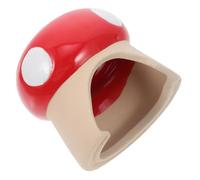 Ceramic Mushroom Nest Hamster Hideout Red without Bottom