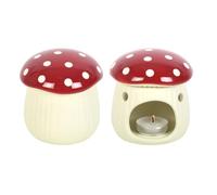Ceramic Mushroom Wax Melt Burner, Essential Oils Burner, Mushroom Shaped Tea Light Candle Holder, Home Fragrance, Aromatherapy Oil Burner, Ceramic Toadstool Decoration