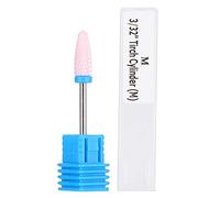 Ceramic Nail Drill Bits for Nail Polish and Gel Removal, Single Bullet-Shaped Pink Head, Diamond Cuticle Remover for Electric Nail Files, Carbide Manicure Tool for Polishing, 22ST