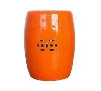 Ceramic Nature Green Garden Stool, Glazed Regular Drum Decorative Ceramic Garden Stool Classic, Fresh, Gentle, Garden, Balcony, Patio Indoor & Outdoor Furniture Decoration (F)