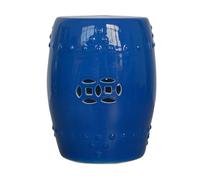 Ceramic Nature Green Garden Stool, Glazed Regular Drum Decorative Ceramic Garden Stool Classic, Fresh, Gentle, Garden, Balcony, Patio Indoor & Outdoor Furniture Decoration (J)