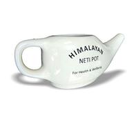 Ceramic Neti Pot + 200g Organic Salt. Nasal Irrigation Health Ceramic Himalayan Neti Pot and Neti Unrefined Sinus Cleansing Nasal Sachets