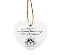 Ceramic New Home Ornament with Hanging Rope, Housewarming Gift New Home Gift Ideas Keepsake for Couples Owners Men Women