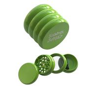 Ceramic Non-Stick Cloud Wavy Green Grinder 4 Part Metal Herb Grinder for Spices with Pollen Scraper and Micron Screen 55mm