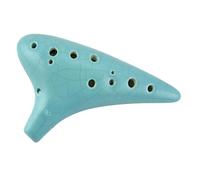Ceramic Ocarina 12-hole Alto C 12AC Crack Professional Ocarina Instrument(Blue)