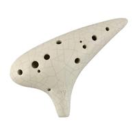 Ceramic Ocarina 12-hole Alto C 12AC Crack Professional Ocarina Instrument(White)