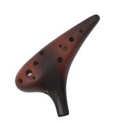 Ceramic Ocarina 12-hole Alto C-keyed Smoked Ocarina Professional Instrument For Beginners(A)