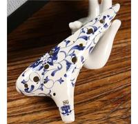 Ceramic Ocarina 12 Hole Classic Celadon Flower Pattern Alto AC/G/SF/SG/SC Tones Chinese Handmade Tao Music Instrument(SG Tone)