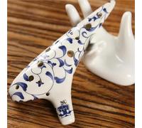 Ceramic Ocarina 12 Hole Classic Celadon Flower Pattern Alto AC/G/SF/SG/SC Tones Chinese Handmade Tao Music Instrument(SC Tone)