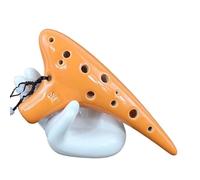 Ceramic Ocarina 12-hole High-pitched C-tuned Ocarina 12-hole SC Crackle Glaze Beginner Professional Ocarina(G)
