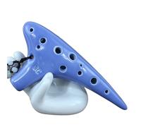 Ceramic Ocarina 12-hole High-pitched C-tuned Ocarina 12-hole SC Crackle Glaze Beginner Professional Ocarina(A)