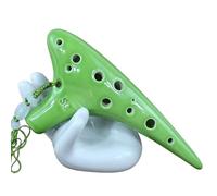 Ceramic Ocarina 12-hole High-pitched C-tuned Ocarina 12-hole SC Crackle Glaze Beginner Professional Ocarina(E)