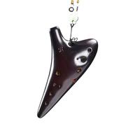 Ceramic Ocarina 12-hole Middle-tone Ocarina AC Ceramic Beginner 12-tone Professional C-tone Instrument(Dark Red)