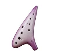 Ceramic Ocarina 12-hole Ocarina Middle Tone C AC Beautiful Tone Ceramic Made Beginner Performance Model(Purple)