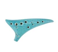 Ceramic Ocarina 12 Holes Alto ToneC Smoked Burn Ceramic Ocarina Beginners With Song Book Neck Cord Carry Bag(Blue Ice)