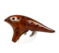 Ceramic Ocarina Alto C Key 12 Holes Burning Glossy Bright Glaze Woodwind Musical Instrument Ocarina(Yellow)