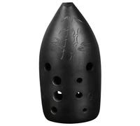 Ceramic Ocarina Black 10 Holes Xun Double-Cavity Pottery Ocarina F G Note Professional Xun Chinese Ancient Musical Instrument(G)