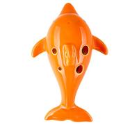 ceramic ocarina, Creative Cartoon Dolphin-shaped Ceramic Ocarina 6 Hole Alto C, Gifts For Little Boys/girls(Orange)