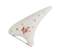 Ceramic Ocarina Instruments, 12 Hole Alto C Ocarina Multicolor(Plum Blossom)