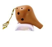 Ceramic Ocarina Instruments, 6-Hole Alto C Red Pottery Ocarina Beginner Instrument With Hanging Rope(Style 2)