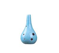 Ceramic Ocarina Musical Instrument 6-hole Ocarina Alto C AC Beginner Professional Ocarina 6-hole(Cyan)