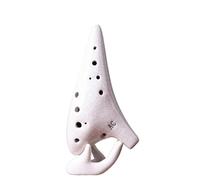 Ceramic Ocarina Musical Ocarina Instrumento 12 Hole Ceramic Tenor Horn Double Ocarina Flute(Crack white)