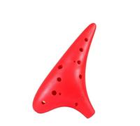 Ceramic Ocarina Ocarina 12-hole AC-tuned Alto Beginner Adult Professional Performance Anti-fall Instrument(AC red)