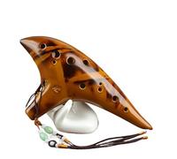 Ceramic Ocarina Ocarina 12-hole Alto AC Professional Adult Beginner Smoked Ocarina 12-hole Performance Instrument(Yellow)