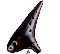 Ceramic Ocarina Ocarina 12 Holes Beginners Middle Tone 12 Holes Professional Pottery Xun 6 Flute Instrument(C)