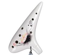 Ceramic Ocarina Ocarina 12 Holes Beginners Middle Tone 12 Holes Professional Pottery Xun 6 Flute Instrument(B)