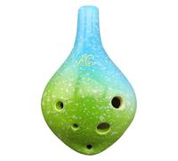 Ceramic Ocarina,Ocarina Alto C, Ceramic Ocarina Alto C Wine Bottle Style Musical Instrument with Lanyard Music Score for Music Lover and Learner(Blue Green)