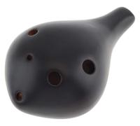 Ceramic Ocarina,Ocarina Alto C, Holes Alto Tone C Ocarina Ceramic Pottery Ice Crack Flute Instruments Piccolo with Hang Rope(Black)