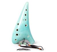 Ceramic Ocarina,Ocarina Alto C, Ice Crack Ocarina 12 Tones Ceramic Alto C Flute Musical Instruments for Beginner Music Lovers Gifts(Light Green)