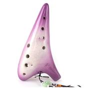 Ceramic Ocarina,Ocarina Alto C, Ice Crack Ocarina 12 Tones Ceramic Alto C Flute Musical Instruments for Beginner Music Lovers Gifts(Purple)