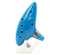 Ceramic Ocarina,Ocarina Alto C, Ocarina of 12 Tones Alto C with Song Book Display Stand Neck Cord Musical Instruments(Light Blue)