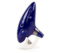 Ceramic Ocarina,Ocarina Alto C, Ocarina of 12 Tones Alto C with Song Book Display Stand Neck Cord Musical Instruments(Dark Blue)