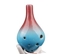 Ceramic Ocarina Ocarina Beginner 6 Hole Medium Tone Six Hole Flute Professional 12 Ceramic Xun Musical Instrument(Red)