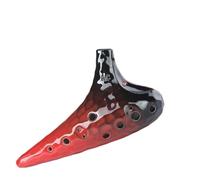 Ceramic Ocarina Ocarina Instrument 12 Hole Primary School Student Professional Ocarina Twelve Hole Ocarina 12 Hole Ocarina Sea Wave(Red)